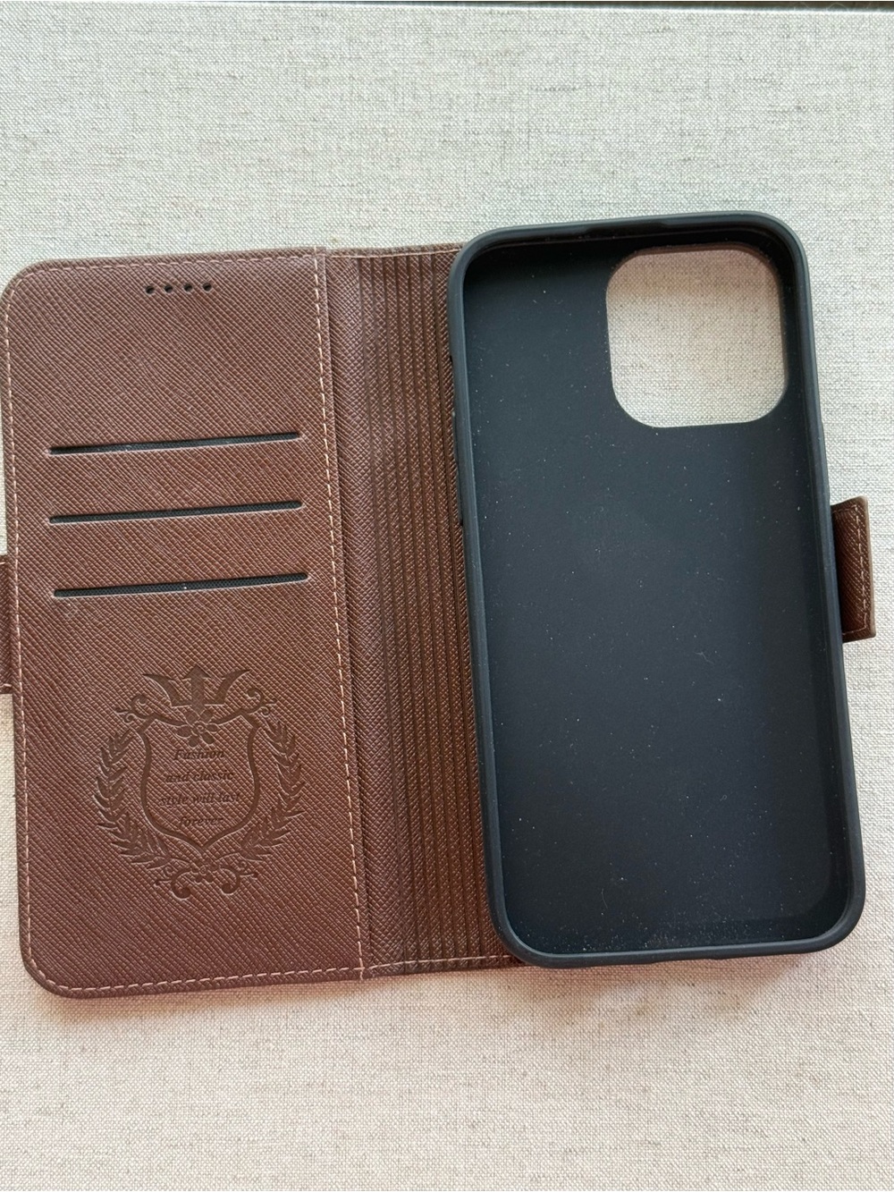 iPhone 14 Pro Max Brown Leather Wallet Case | Magnetic Closure | Card Holder